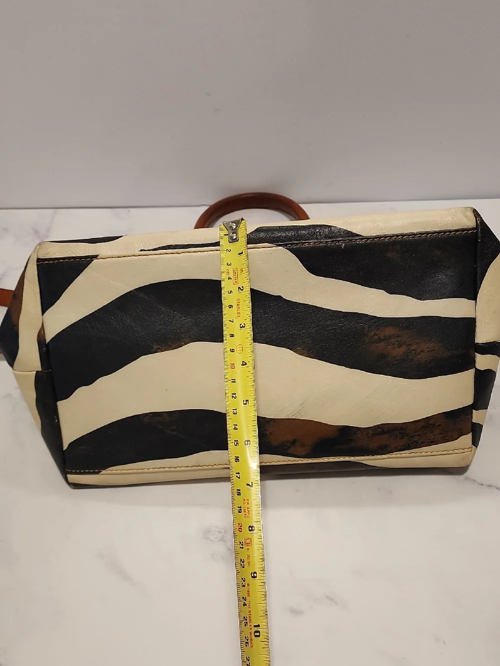 Dooney & Bourke Florentine Vacchetta Vintage Zebra Print Leather  Purse